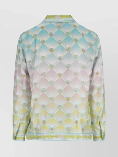 Casablanca Long Sleeve Patterned Shirt Chest Pocket In Multi