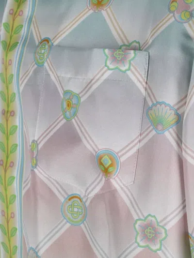 Casablanca Long Sleeve Patterned Shirt Chest Pocket In Multi