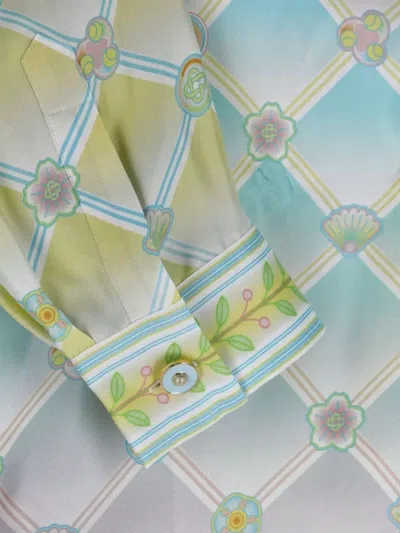 Casablanca Long Sleeve Patterned Shirt Chest Pocket In Multi