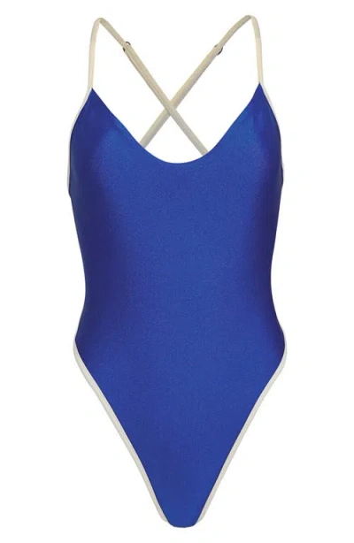 Maaji Cobalt Blue Mae Reversible One-piece Swimsuit In Blue