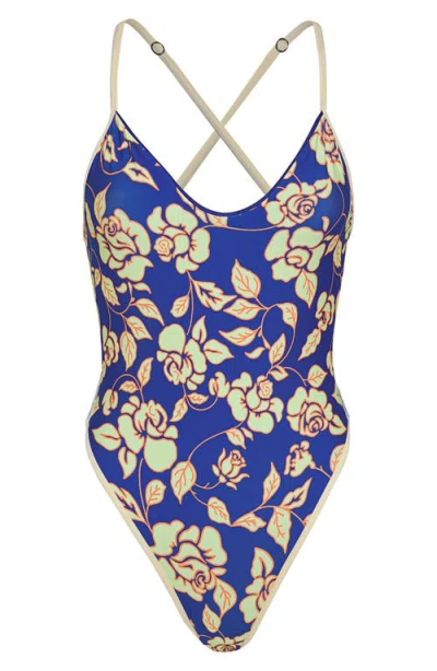 Maaji Cobalt Blue Mae Reversible One-piece Swimsuit In Blue
