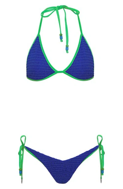 Maaji Cobalt Blue Celestina Reversible Triangle Bikini Top In Blue