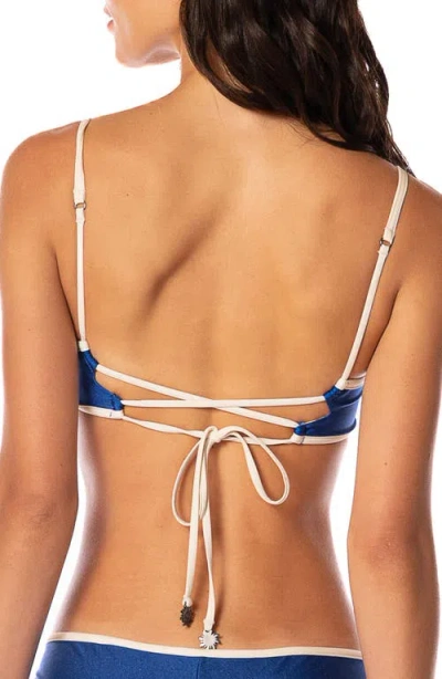 Maaji Cobalt Blue Daintily Reversible Underwire Bikini Top In Blue