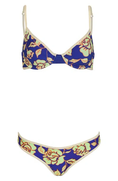 Maaji Cobalt Blue Daintily Reversible Underwire Bikini Top In Blue