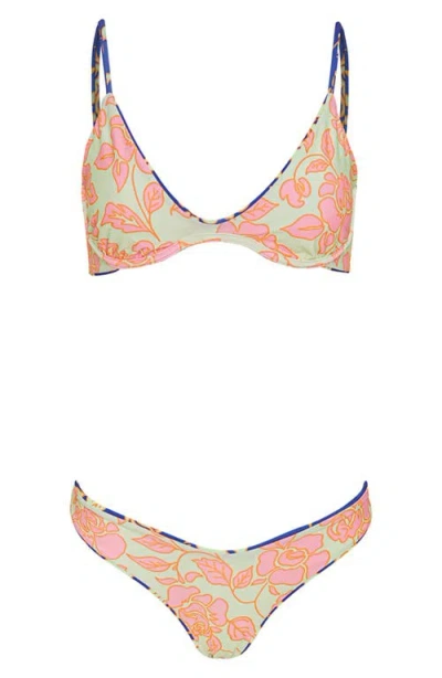 Maaji Floral Petite Irene Reversible Underwire Bikini Top In Multi