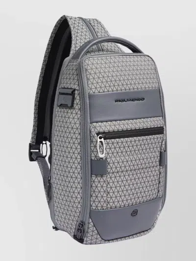 Piquadro Geometric Patterned Backpack Featuring Multiple Pockets In Multi