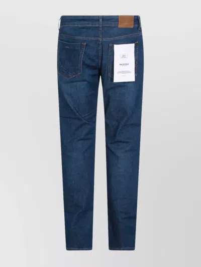 Incotex Straight Leg Five-pocket Trousers With Belt Loops In Blue
