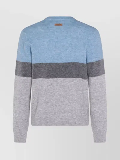 Jacob Cohen Color Block Crew Neck Sweater In Multi