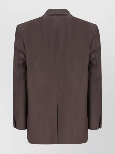 Gucci Double-breasted Technical Panama Jacket In Burgundy