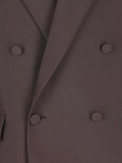 Gucci Double-breasted Technical Panama Jacket In Burgundy