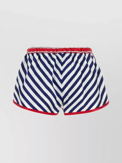 Gucci Silk Shorts With Striped Pattern And Trim In Multi