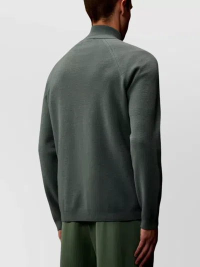 C.p. Company High Neck Zipped Cardigan With Raglan Sleeves In Neutral