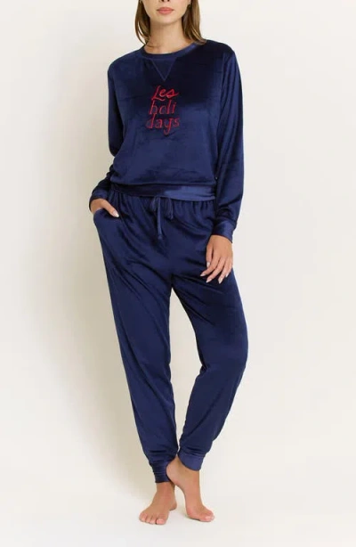 Honeydew Simply Cozy Velour Pajamas In Blue