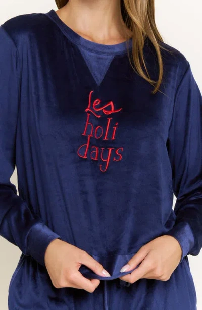 Honeydew Simply Cozy Velour Pajamas In Blue