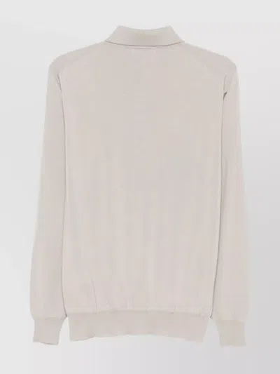 Lardini Long-sleeve Virgin Wool Polo Shirt In White