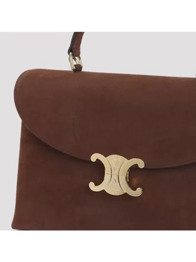 Celine Medium Nino Bag In Grained Nubuck Calfskin In Brown