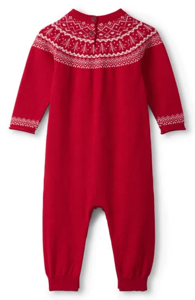 Hatley Fair Isle Sweater Romper In Red