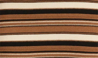 Elie Tahari The Cammie Stripe Long Sleeve Sweater Midi Dress In Brown