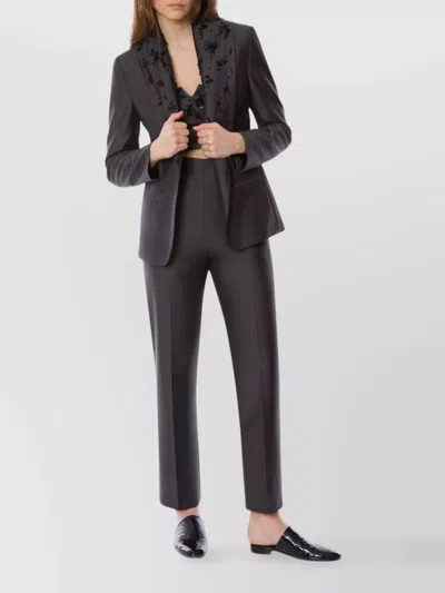 Alberta Ferretti Alberta Ferreti Grey Viscose Cropped Pants In Black