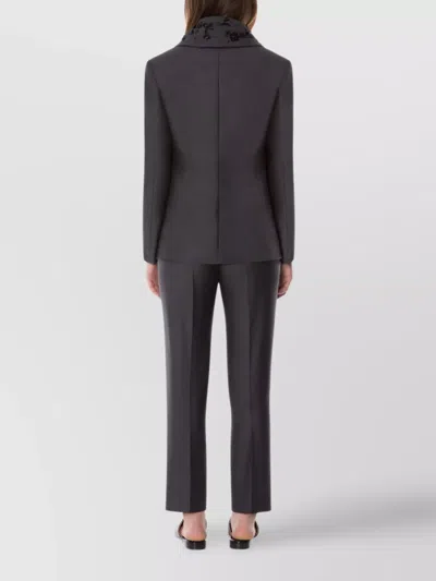 Alberta Ferretti Alberta Ferreti Grey Viscose Cropped Pants In Black