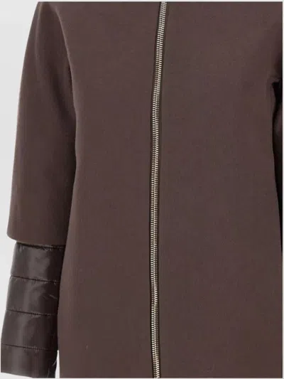 Herno Detachable-panels Virgin-wool Coat Clothing In Brown