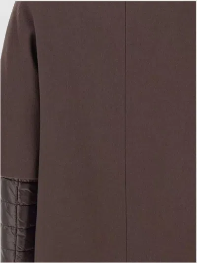 Herno Detachable-panels Virgin-wool Coat Clothing In Brown