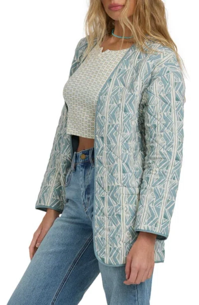 Billabong Day Dreamin Quilted Poplin Shacket In Blue