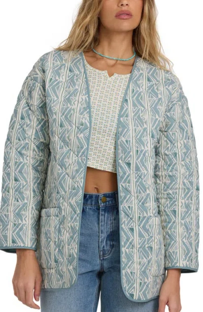 Billabong Day Dreamin Quilted Poplin Shacket In Blue