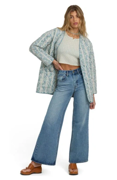 Billabong Day Dreamin Quilted Poplin Shacket In Blue