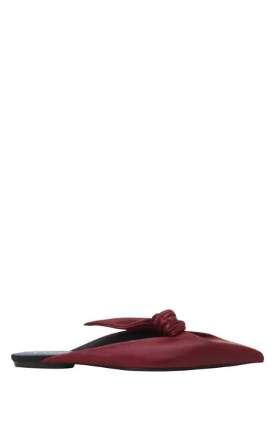 Lanvin Midnight Step Leather Bow Mule In Burgundy