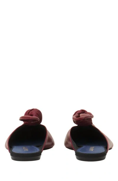 Lanvin Midnight Step Leather Bow Mule In Burgundy