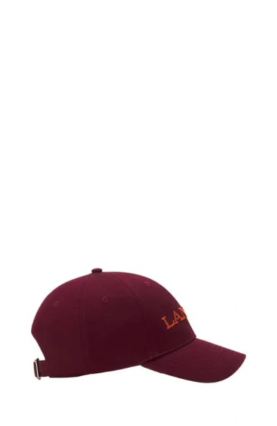 Lanvin Loog-embroidered Cap In Burgundy
