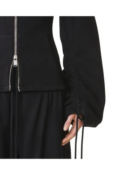 Lanvin Tailored Zip Jacket With High Collar And Pockets In Black