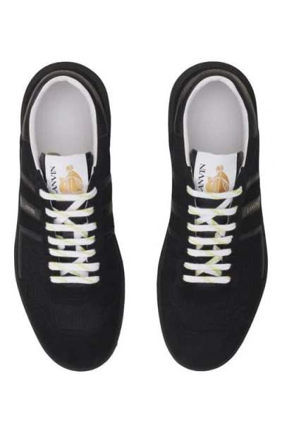 Lanvin Clay Monochrome Mesh Sneakers In Black