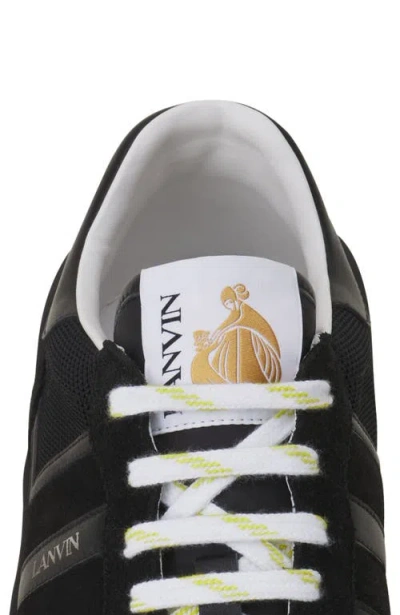 Lanvin Clay Monochrome Mesh Sneakers In Black