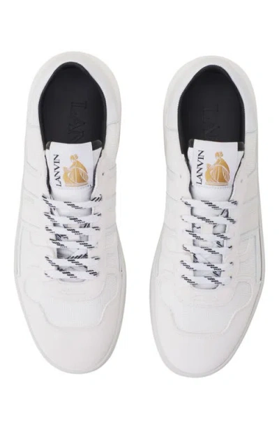 Lanvin Clay Monochrome Mesh Sneakers In White