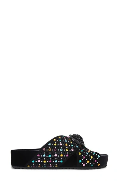 Kurt Geiger Suede Chelsea Cross-strap Slides In Multi