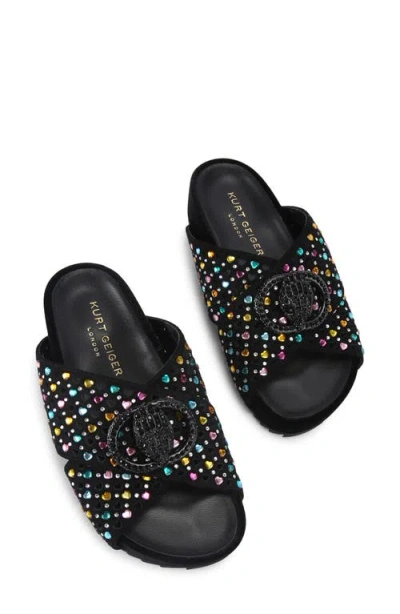 Kurt Geiger Suede Chelsea Cross-strap Slides In Multi