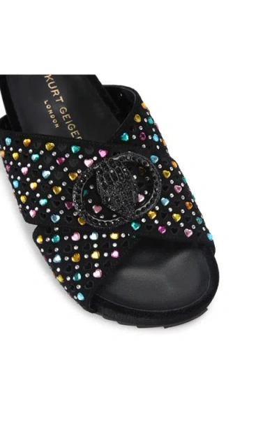 Kurt Geiger Suede Chelsea Cross-strap Slides In Multi