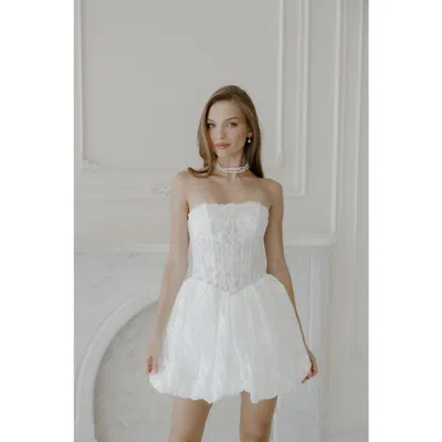 Untamed Petals Juliette Mini Dress In White