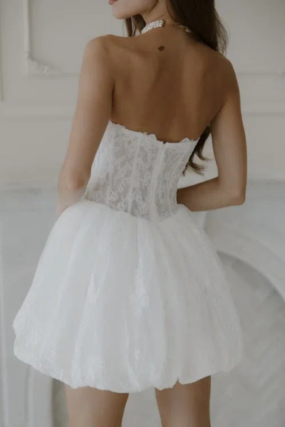 Untamed Petals Juliette Mini Dress In White