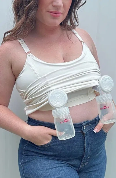 Davin & Adley Busty Size Amelia Maternity, Nursing And Pumping Tank Top In White