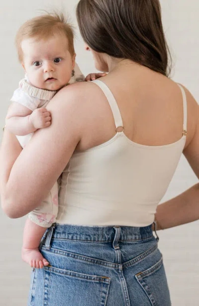 Davin & Adley Busty Size Amelia Maternity, Nursing And Pumping Tank Top In White