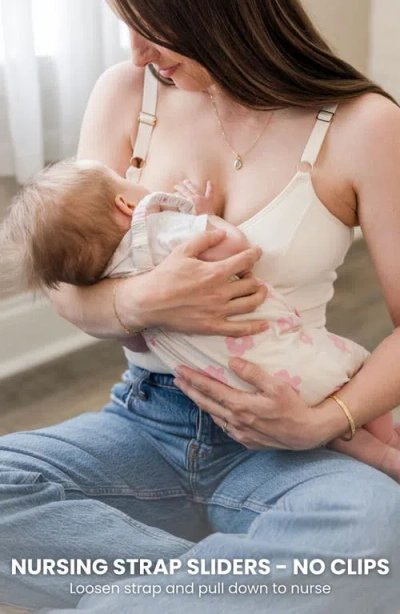 Davin & Adley Busty Size Amelia Maternity, Nursing And Pumping Tank Top In White