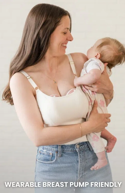 Davin & Adley Busty Size Amelia Maternity, Nursing And Pumping Tank Top In White