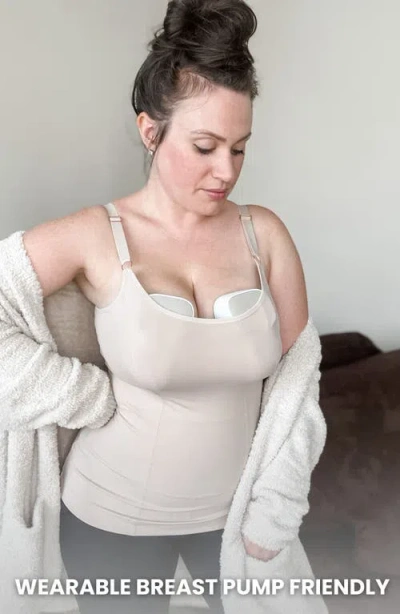 Davin & Adley Busty Size Amelia Maternity, Nursing And Pumping Tank Top In Brown