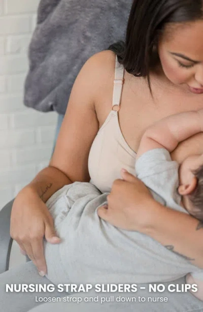 Davin & Adley Busty Size Amelia Maternity, Nursing And Pumping Tank Top In Brown