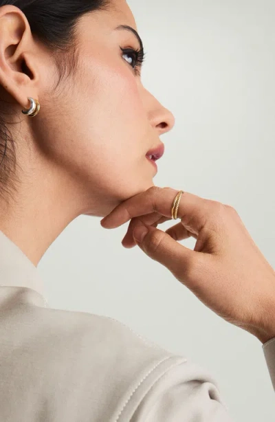 Mejuri Duet Mixed Huggie Hoops In Metallic