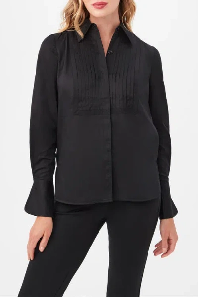 Trina Turk Delancey Tuxedo Button Up Top In Black