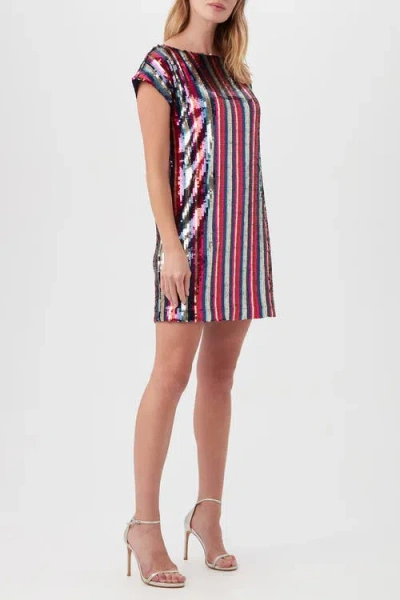 Trina Turk Breene Striped Sequin Dress In Multi